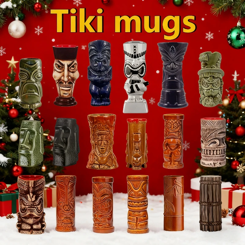 

Ceramic Mug Christmas Decoration Home Decor Party Cocktail Cup Halloween Gift Tiki Mug Wine Cup Home Decoration Bar Cocktail Mug