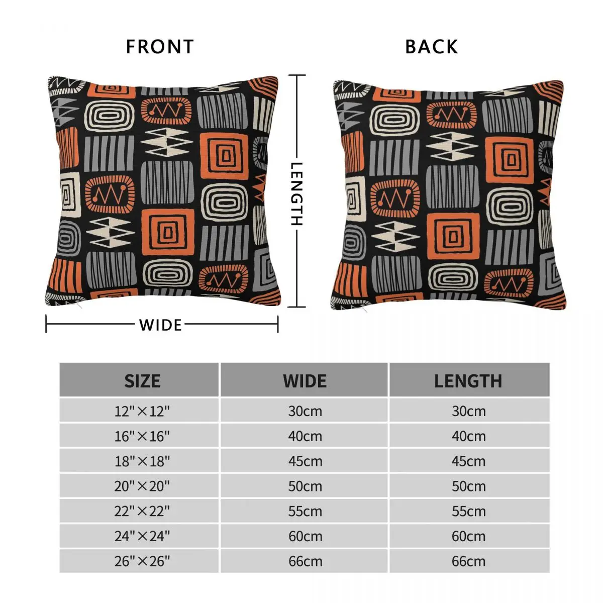 Retro Mid Century Modern Check Square Pillowcase Polyester Linen Velvet Creative Decor Sofa Seater Cushion Case Wholesale 18