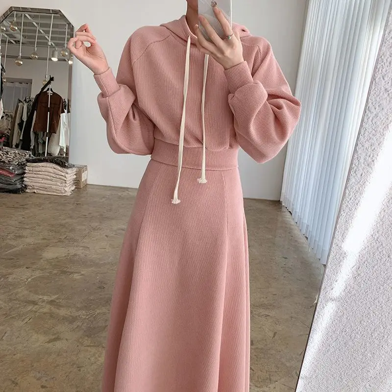 

Women's Spring Autumn Hooded Sweatshirts Skirts Two Piece Sets Lady Casual Sport Style Tops Skirt Outfits 2025 New Clothing