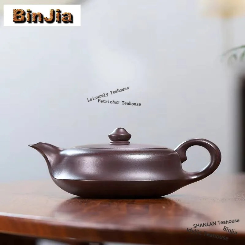 

210 мл изысканные исинские чайники из фиолетовой глины ручной работы Чайник из сырой руды фиолетовый грязевой чай чайник для замачивания с заварочным ситечком чайный набор Zisha подарок