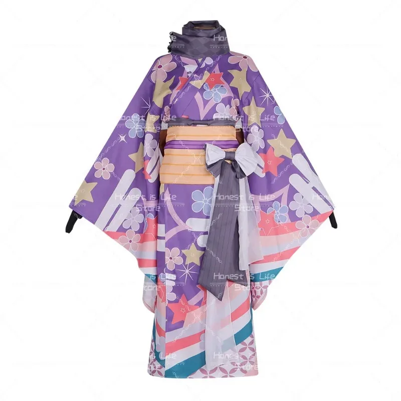 أنيمي Akemi Homura تأثيري كيمونو Puella Magi Madoka Magica زي مطبوعة موحدة فستان مجموعة حفلة اللعب الزي Wo4;v'5,f;6.j;8'