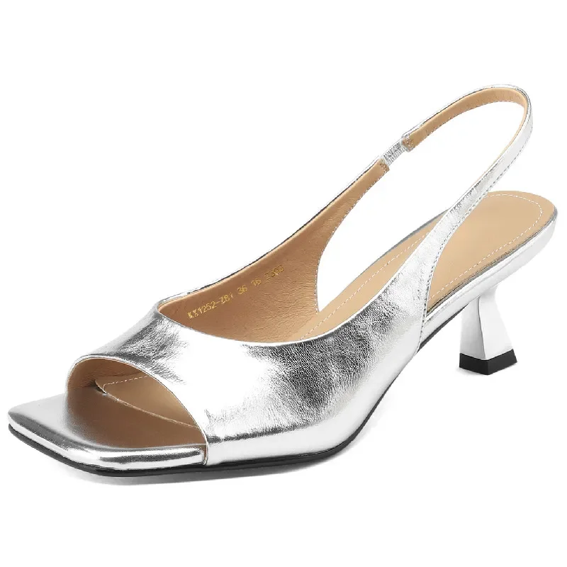 Elegante moda donna concisa sandali Summer Party Office Ladies Wedding Pumps scarpe con tacco alto in vera pelle donna