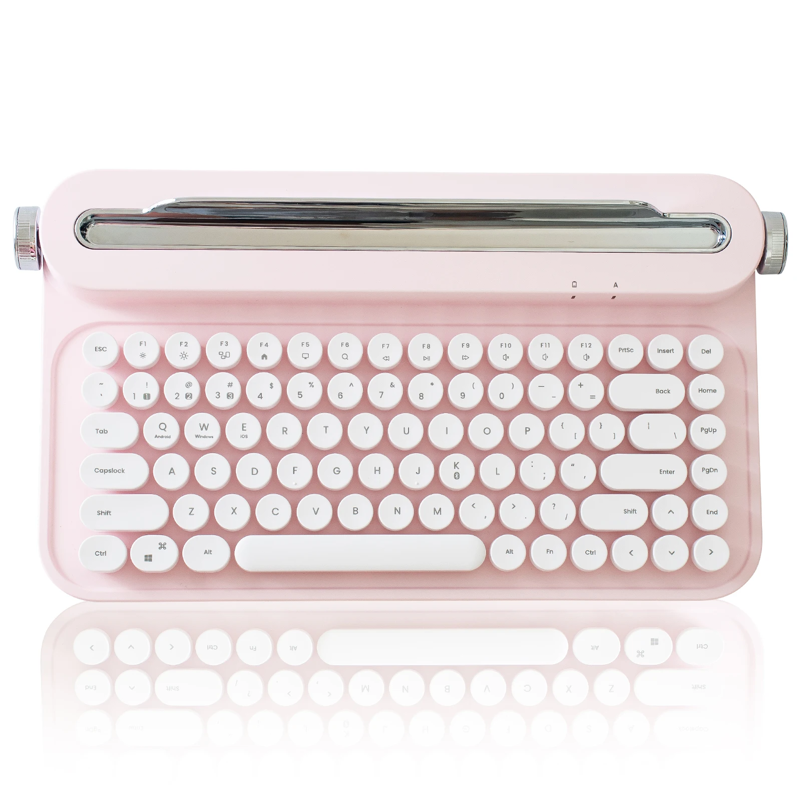 YUNZII B305 Wireless Typewriter Keyboard, Pastel Retro Aesthetic Keeb with Adjustable Stand, Bluetooth for Mac/Win/Android/iOS