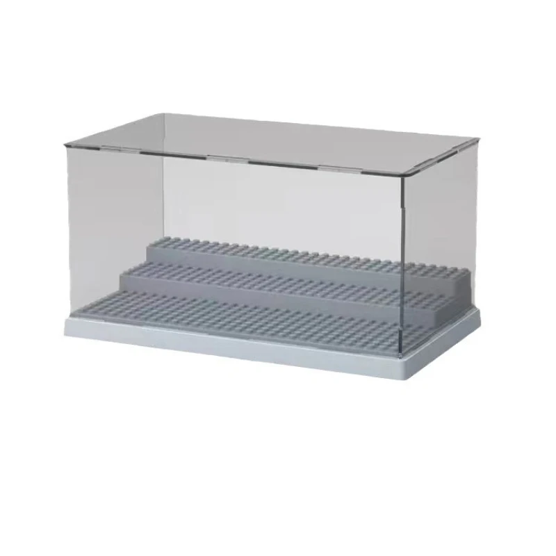 Boîte d'exposition transparente en acrylique, blocs de construction, modèle à assembler, couvercle anti-poussière, figurines, jouets, vitrine de Protection