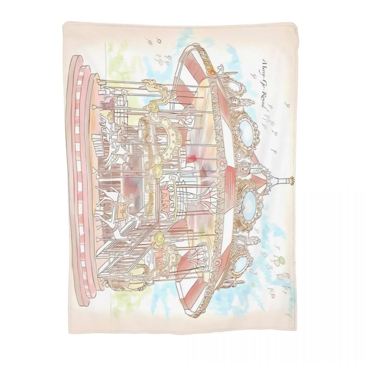 Pastel Circus Carousel Blanket Bedspread On The Bed Quilt Bedspreads For Double Bed Uni For Bed Baby Blanket