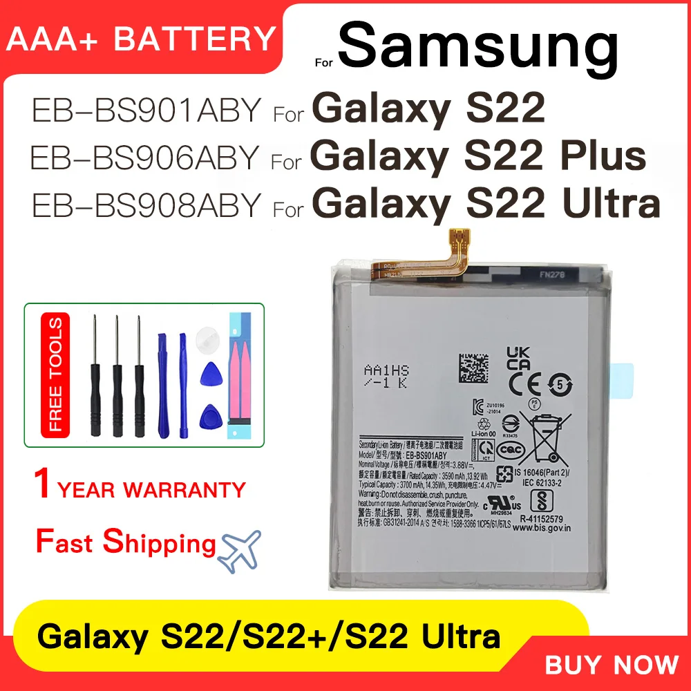 Genuine EB-BS906ABY EB-BS908ABY EB-BS901ABY For Samsung Galaxy S22 Plus S22 Ultra S901 S908B S906 Batteria Batteries+Tools