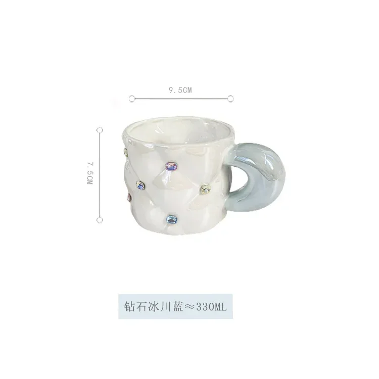 Gem Ceramic Mug High Quality Couple Mug Creative Sweet Home Student Mug Coffee Cup Gift for Friends