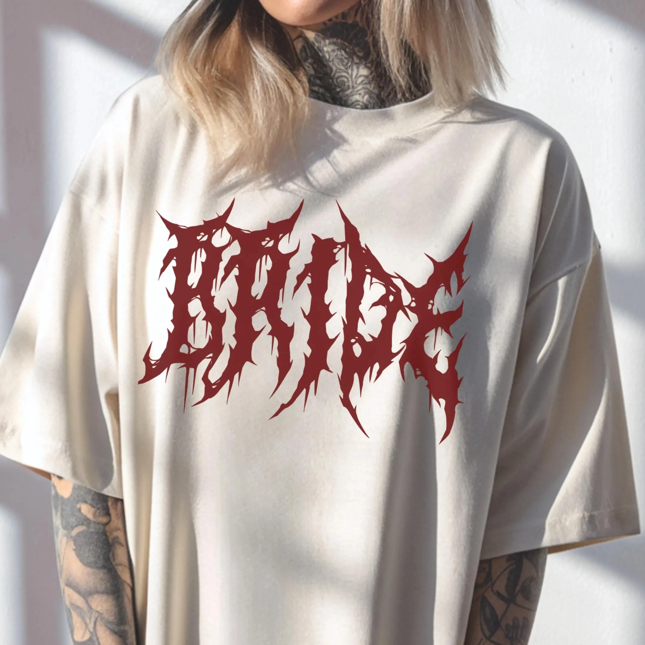 

Women Cotton T Shirt Emo Bride Shirt Wedding Day T-shirt Gothic Wife Gift Wedding Gift for Bride Honeymoon Graphic Tee