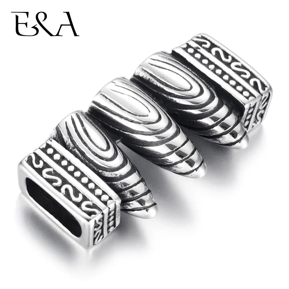 Stainless Steel Connector Three Bullets Curved Hole 12*6mm for DIY Punk Charms Bracelet Findings Jewelry Making Parts Supplies