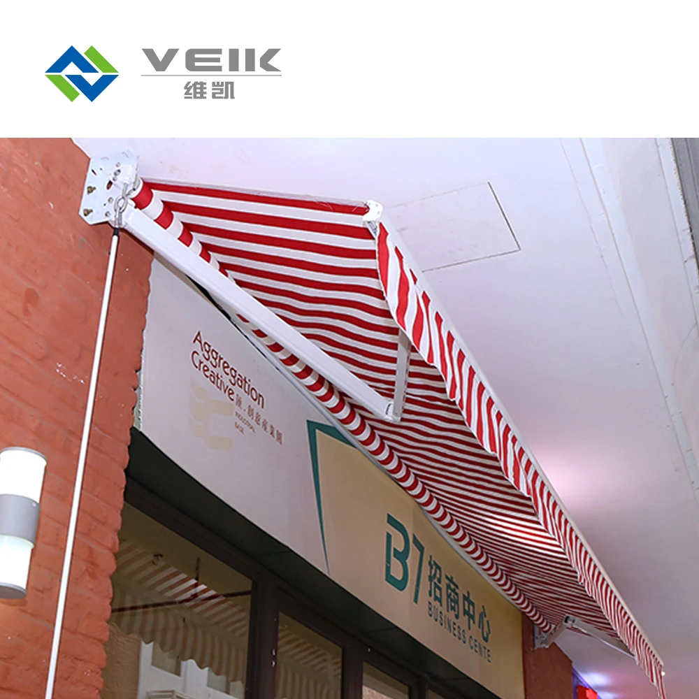 Waterproof Retractable Patio Balcony Outdoor Awning Wall Mounted Motorized or Manual Aluminum Alloy Frame