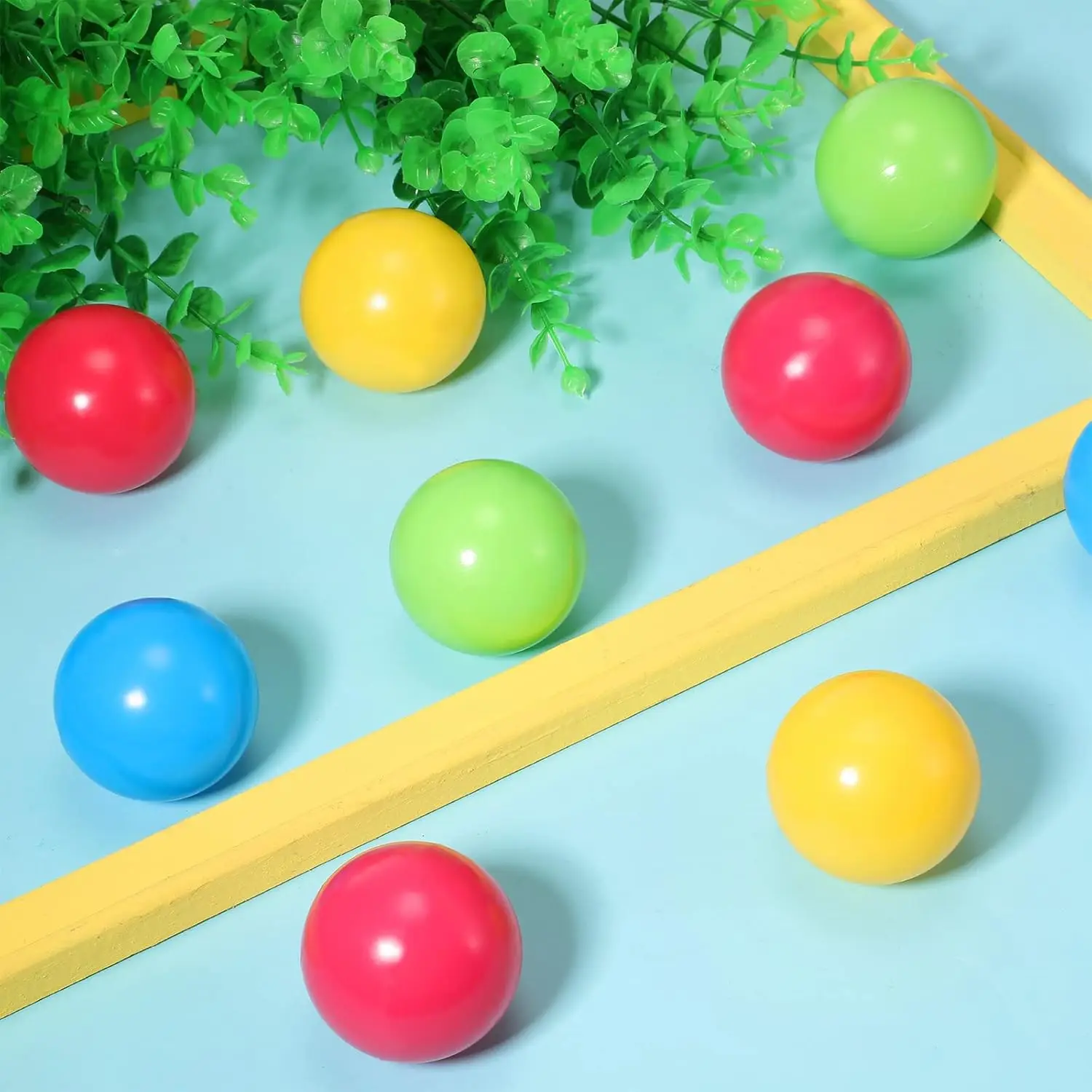 12 pièces boules de remplacement en plastique multicolores petit Bulldozer Popper balles de jouet 1.75 pouces doux anti-écrasement rempli d'air océan P