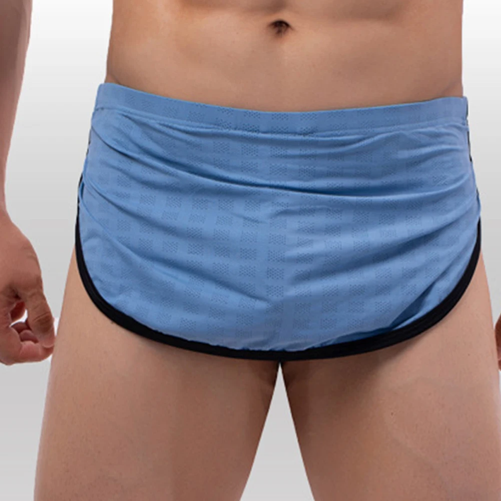 Men  Arrow Pants Separate Pouch Trunks Briefs Comfy Layered Underpants Tangas Underwear Mesh Stretchshorts