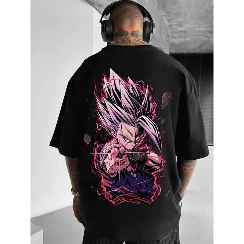 

Trend T-shirt Seven Dragon Ball Animation Peripheral Short Sleeve T-shirt Men's and Women's Heavy American Hot Blood Same Ins