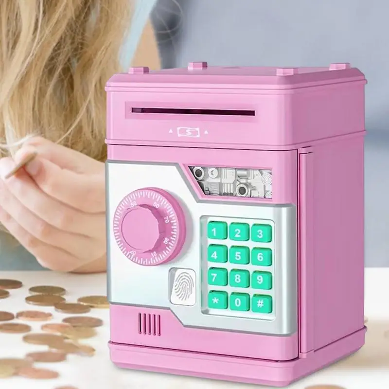 Electronic Atm Bank For Kids Auto Scroll Paper Money Box Mini Atm Machine Creative Toys Money Coin Bank Large Capacity For