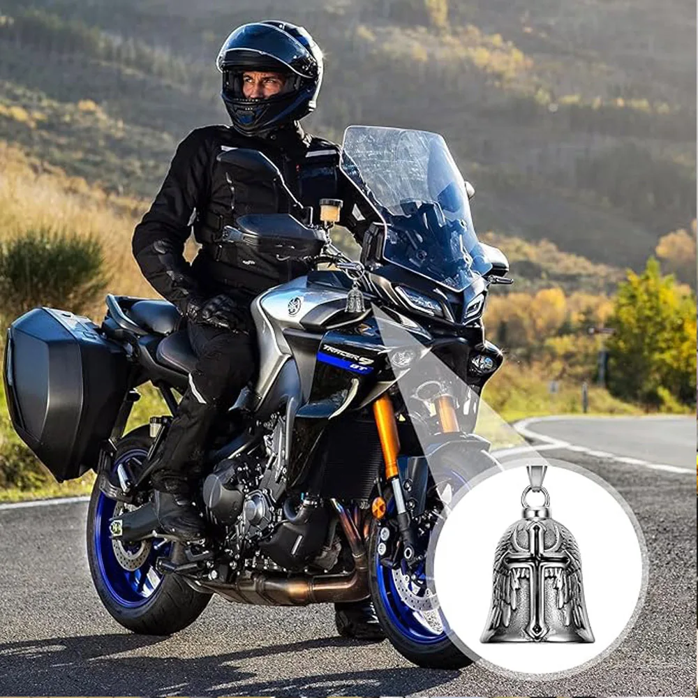 سلسلة مفاتيح محظوظة للدراجة النارية من Guardian Bell، جرس دراجة نارية أسود زيتي، واقي لسائقي الدراجات النارية، ملحقات السيارات الكهربائية للدراجات النارية #5