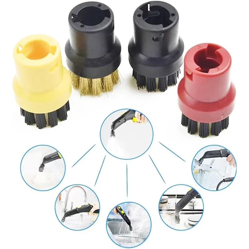 

ABBZ-Steam Cleaner Round Brush Nozzle Head Mop Rag For Karcher Easyfix SC1 SC2 SC3 SC4 SC5 Series Steam Cleaner Parts