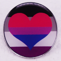 Biromantic Asexual Pride Heart Flag Pin Button Badge Brooch Bi Romantic Ace Jewelry