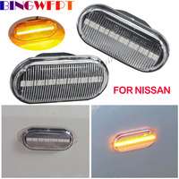 Car-styling For Nissan Tiida C11 Note E11 Micra K12 NP300 Navara D40 Qashqai J10 LED Dynamic Side Turn Signal Light