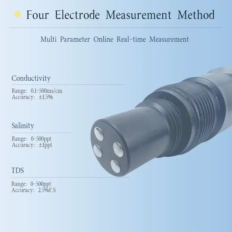 for Industrial CE RS485 Water Salinity Sensor Salt Content Salinometer for Rivers Streams Lakes Pool and Ponds
