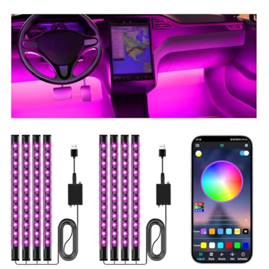

【Spot goods】Led Lights for Car Accessories Interior Christmas Stocking Stuffers White Elephant Gifts for Men Women Adults APP C