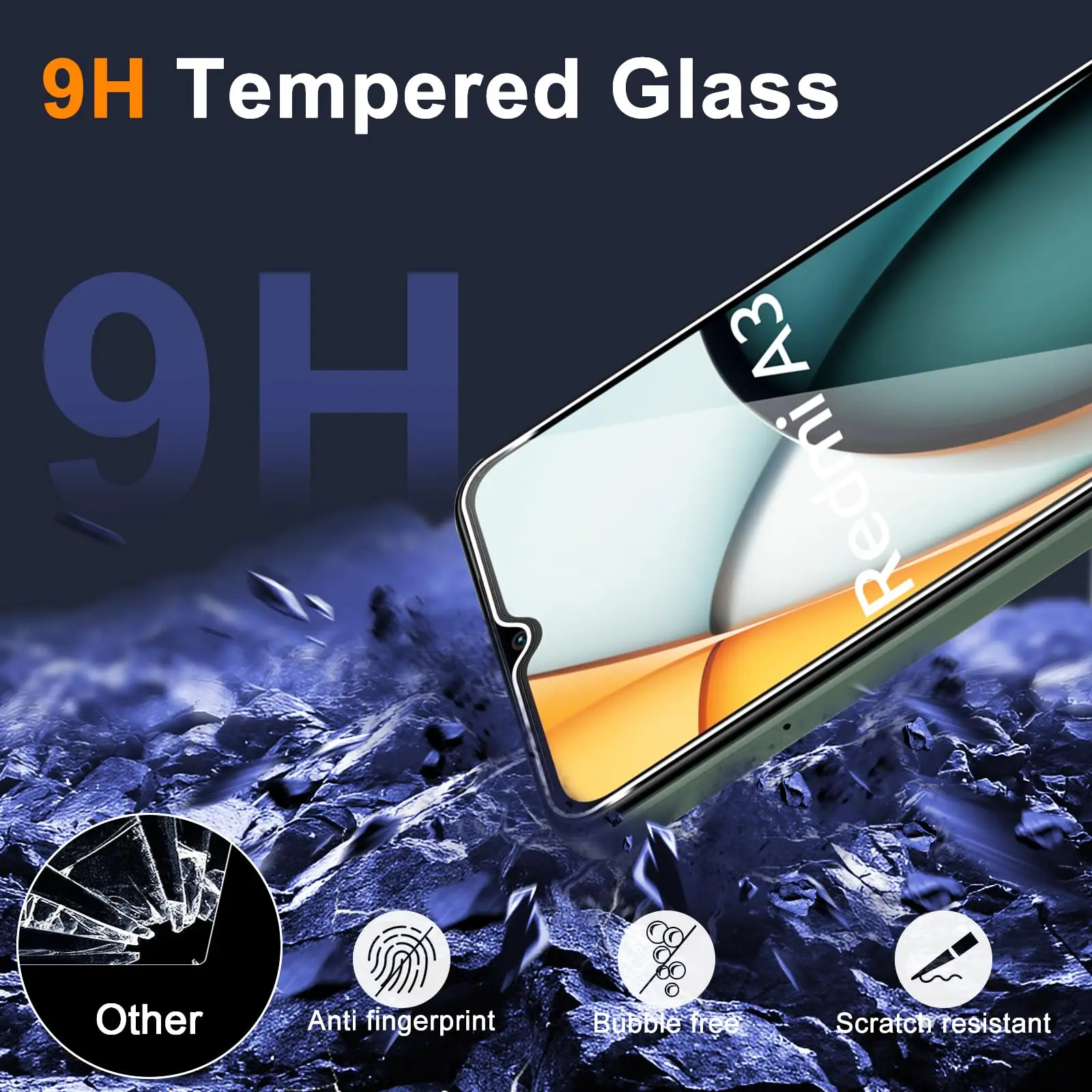 For Xiaomi Redmi A3 Screen Protector Tempered Glass Crystal Mica 9H HD Clear Transparent Anti Scratch