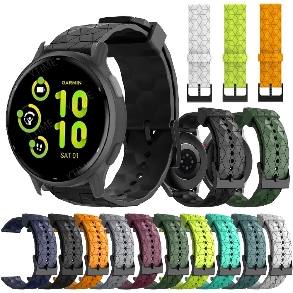 20mm Silicone Strap For Garmin Forerunner 165 168 245 645 Music Watchband For Garmin Vivoactive 3 5 Band Venu/SQ/2 Plus Bracelet