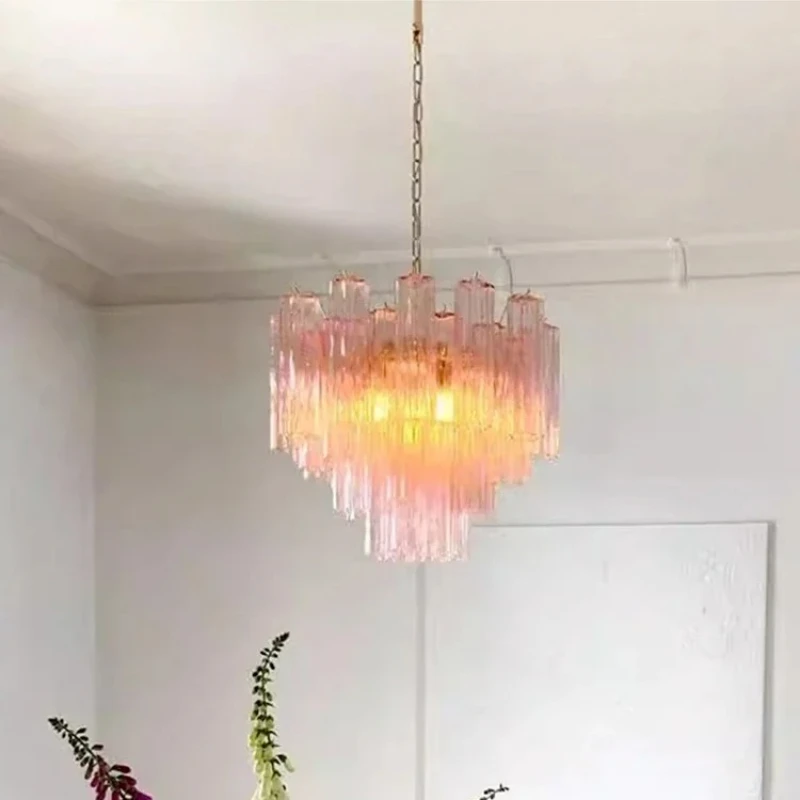 

2025 New Trend Glass Chandelier Light French Home Decor Fixture For Living Room Bedroom Hotel Staircase Villa Lamp Pendant Light