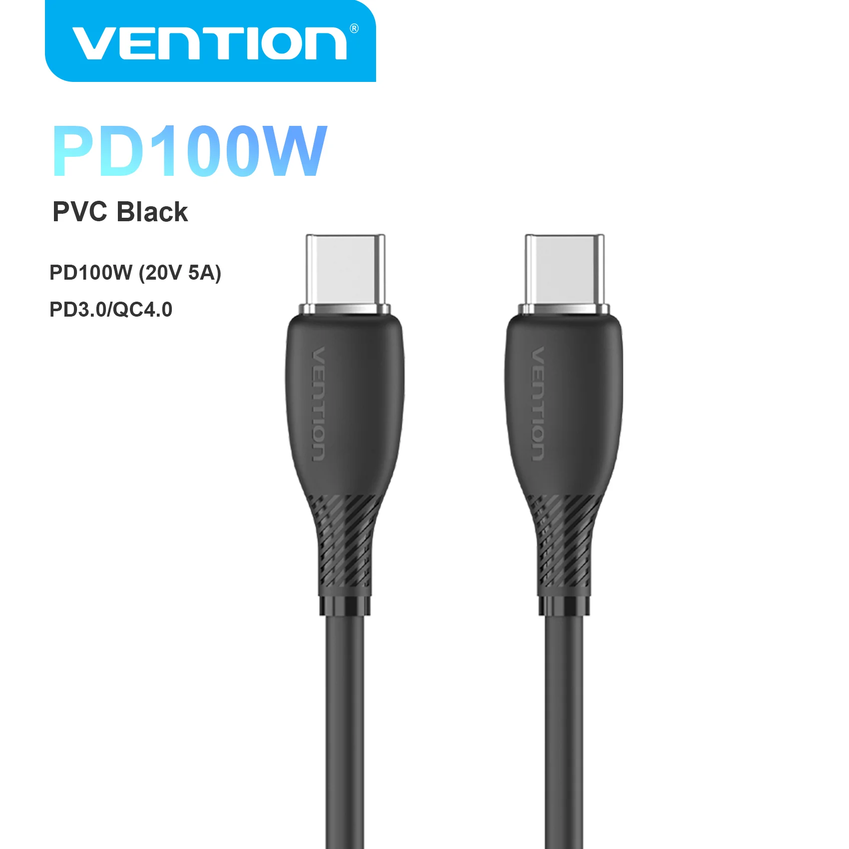 Vention 100W USB-C kabel Type-C naar USB-C PD snellaadkabel Type-C datakabel voor iPhone 17 16 15 Pro Max Samsung S26 S25 Xiaomi 17