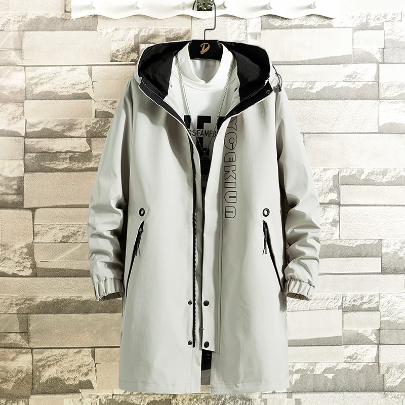 

Nice Casual Mens Windbreaker Jackets Long Trench Coat For Men Spring Autumn Winter Clothes