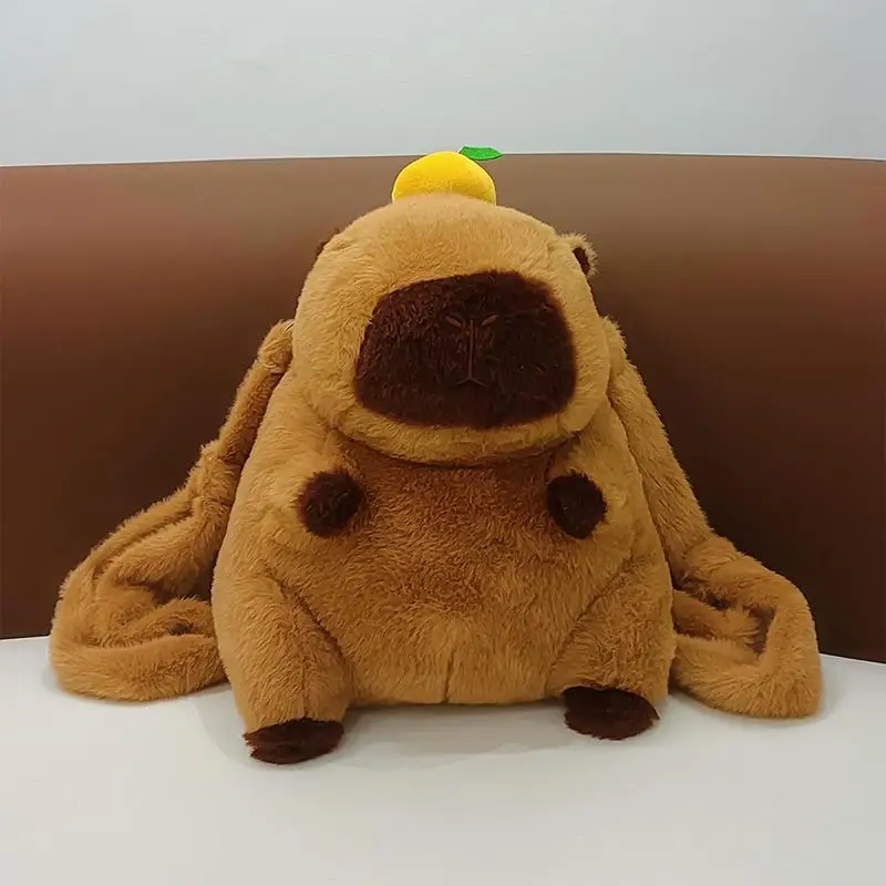 Capybara Stuffed Animals Shoulder Backpacks Capybara Backpack Pulsh Stuffed Animal Lifelike Capybara Casual Bag For Kids Boys