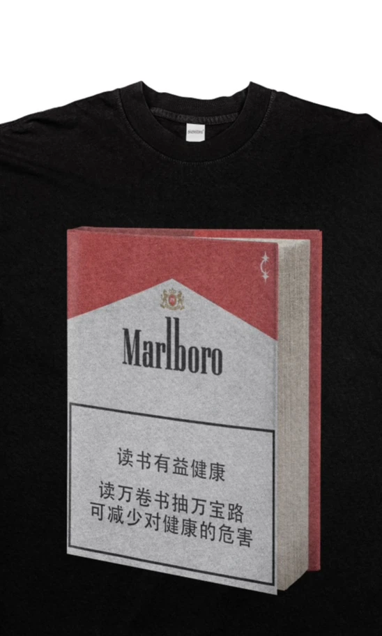 BIGBOYSTARS Heavy 270g Cotton Long Sleeve Autumn and Winter Subculture Marlboro Long Sleeve T High Quality Luxury Brand