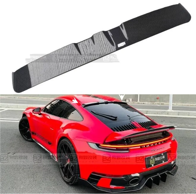 For Porsche Carrera 911 992 2020 2021 2022 2023 Real Carbon Fiber Car Rear Wing Trunk Lip Roof Spoiler