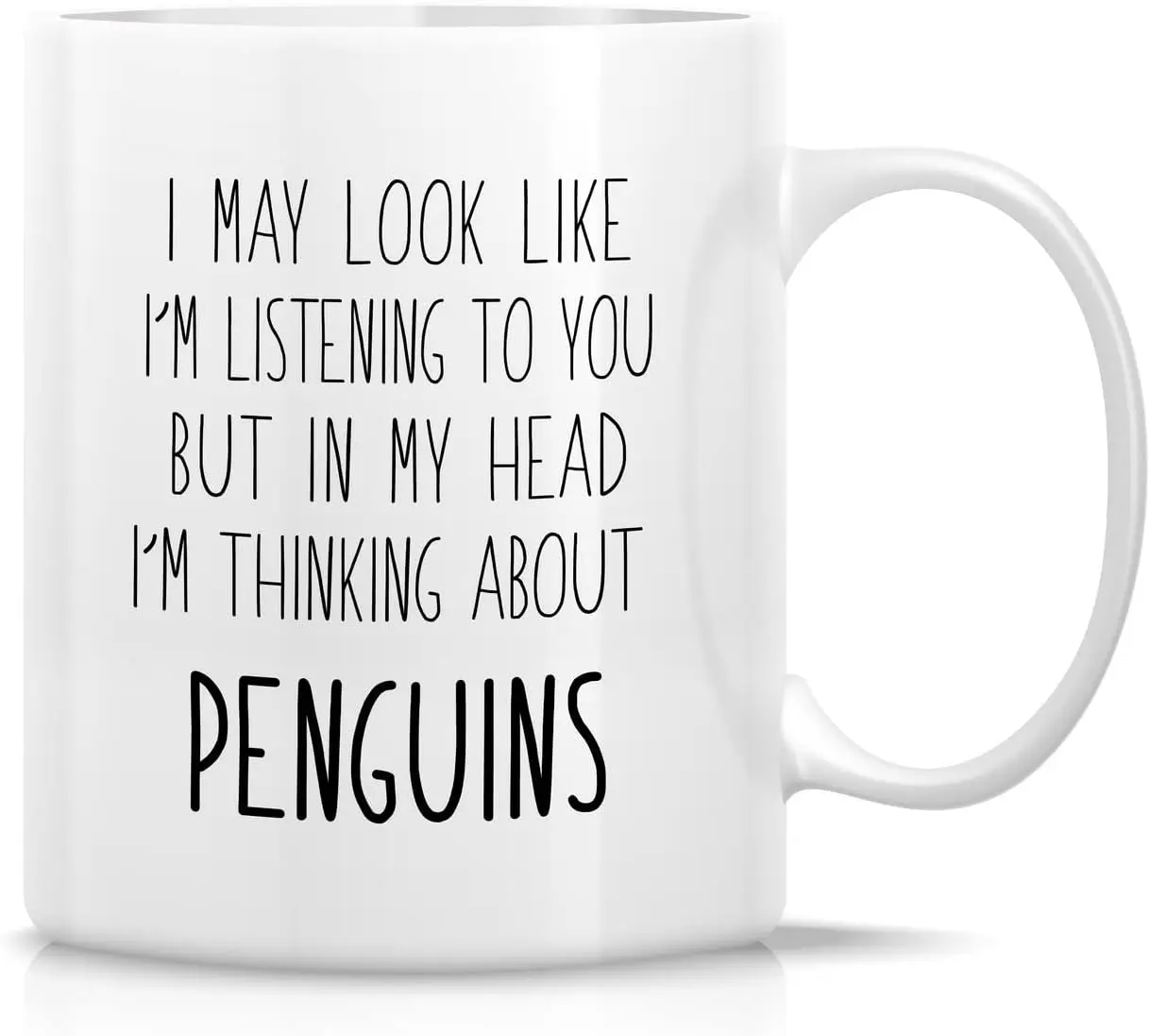 Retreez Funny Mug - I'm Thinking About Penguin Lover Crazy Penguins Lady 11 Oz Ceramic Coffee Mugs - Funny Sarcasm Inspirati