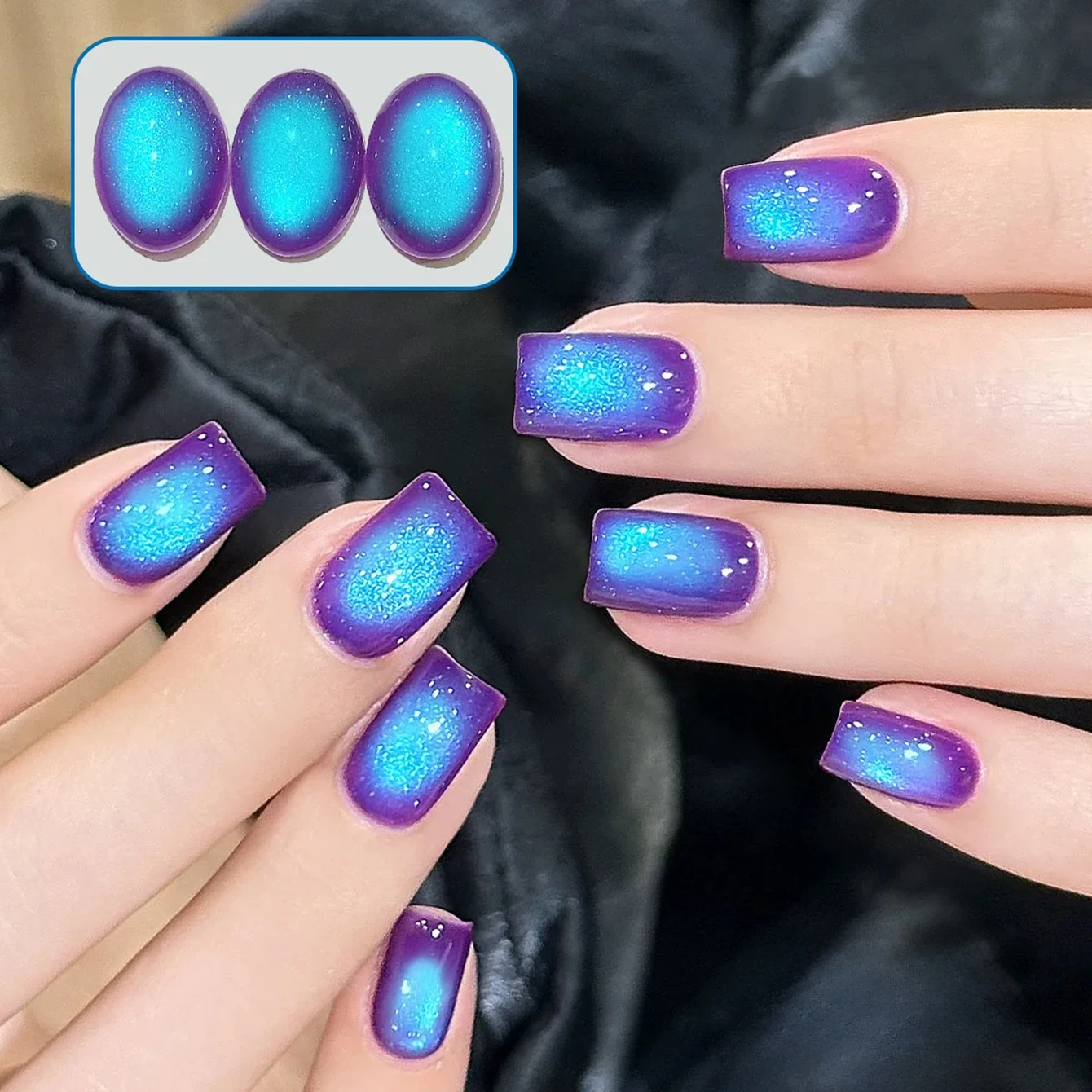 1-20 unidades de Esmalte em Gel Olho de Gato Mirtilo Mais Vendido, Esmalte em Gel UV Azul Roxo para Unhas, Esmalte em Gel Clareador Popular com Efeito de Pérola de Vidro