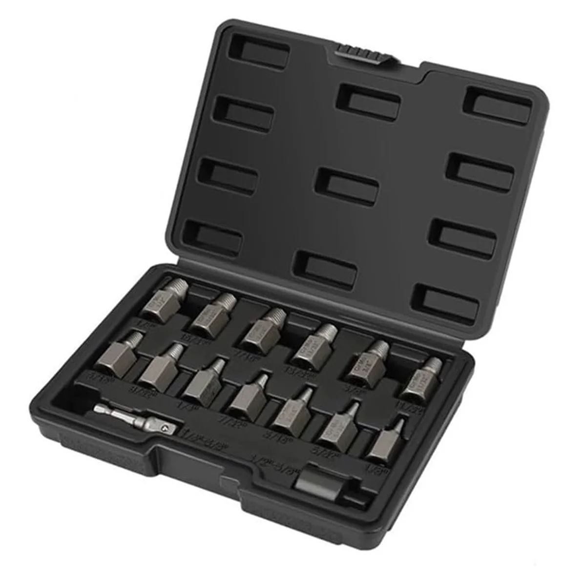 15 Piece Double Head Screw Extractor Set,Easy Out Bolt Remover Kit, 3/8Inch Drive Hex Head