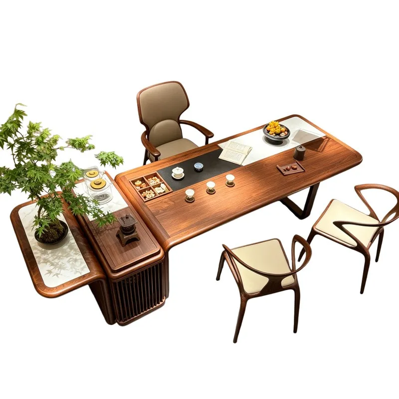 North American black walnut, solid wood, living room office, table and chair combination