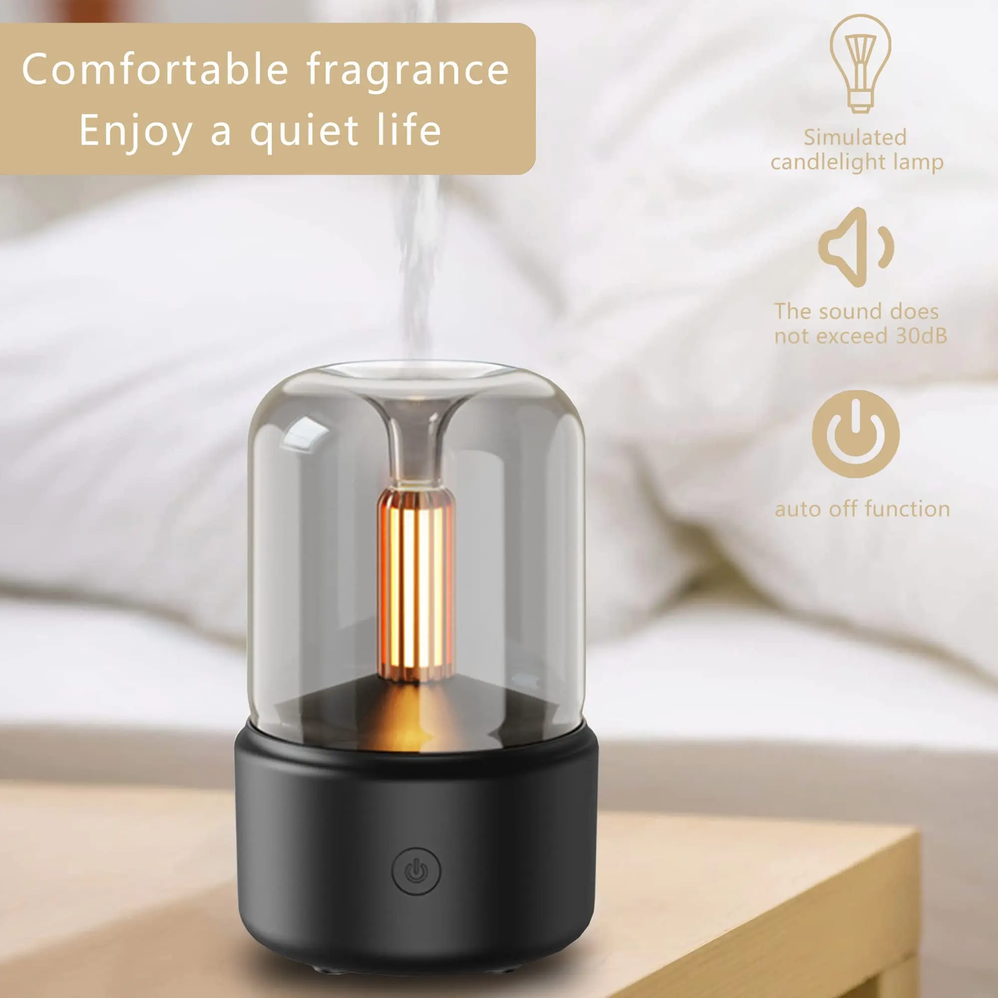 Lampu lilin penyebar minyak esensial mesin Aromaterapi, lampu profesional, aromaterapi udara dingin mati otomatis tanpa air