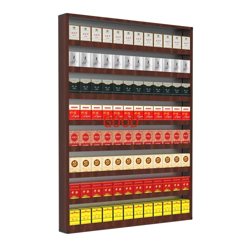 

Small wall-mounted smoke rack display stand cigarette pusher cigarette counter