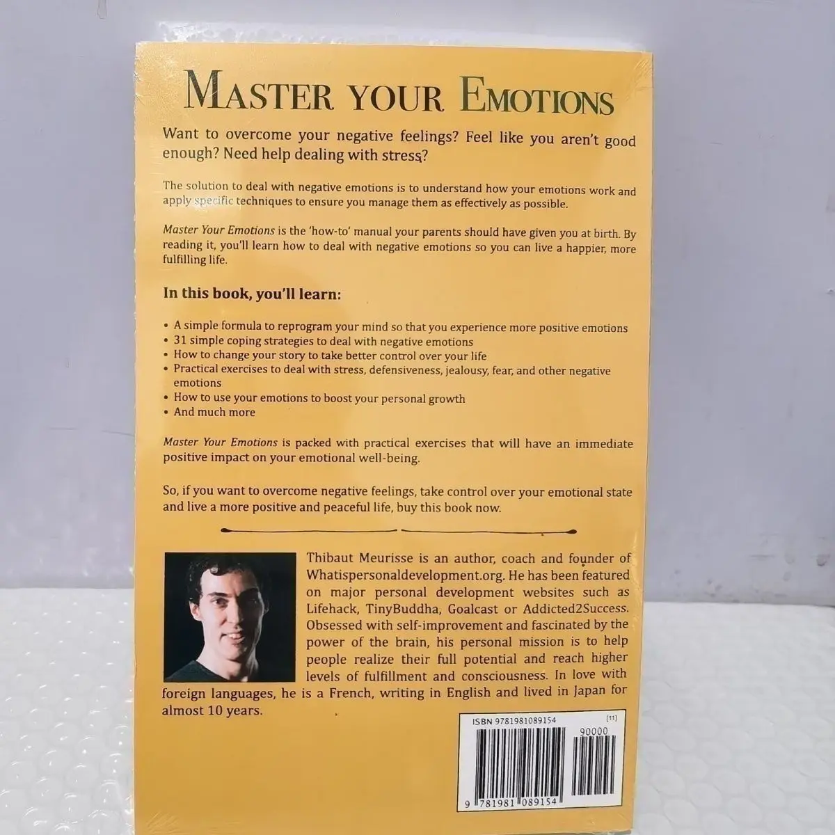 Master Your Emotions By Thibaut Meurisse Inspirational Literature Works To Control Emotions Novel Book