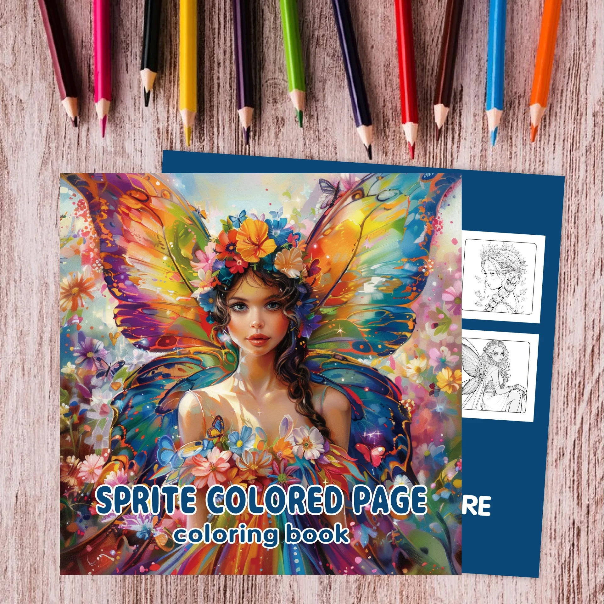 Bview Art Butterfly Fairy Watercolor Elf Wings Coloring Book: Adult Doodle Watercolor Creativity