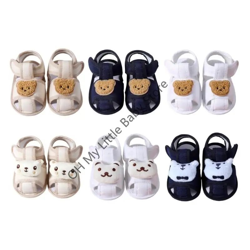 

M76C Мягкие сандалии Prewalker для малышей с хлопковой верхней надежной застежкой на крючки, нескользящая конструкция для 0–12