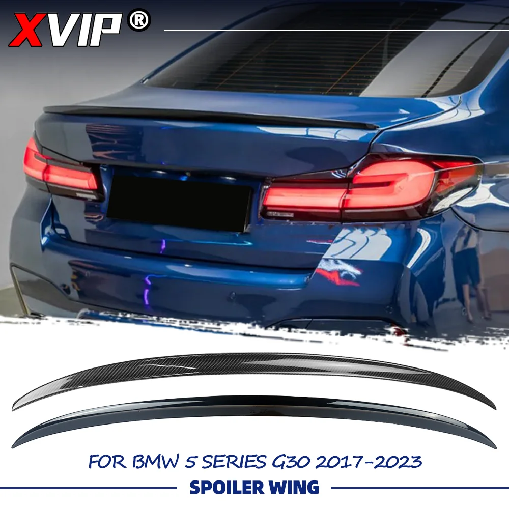 XVIP Glänzend schwarzer Carbon-Look Heckspoiler im M5-Stil für BMW 5er 2017-2023 G30 4-Türer Limousine M5 F90