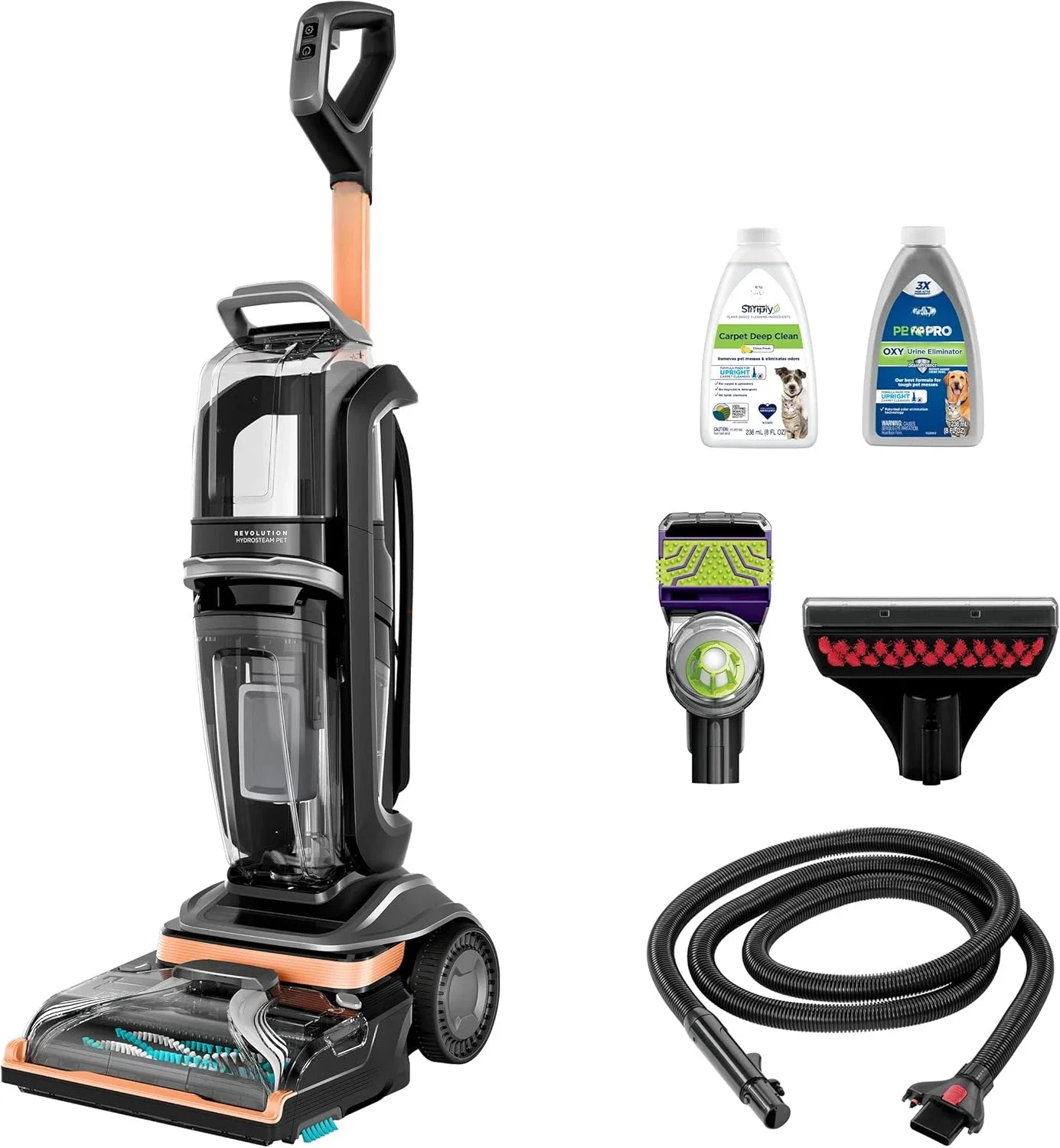 home.HydroSteam Pet Carpet Cleaner, Upright Deep Cleaner, HydroSteam Technology, 2-in-1 Pet Upholstery Tool & Form