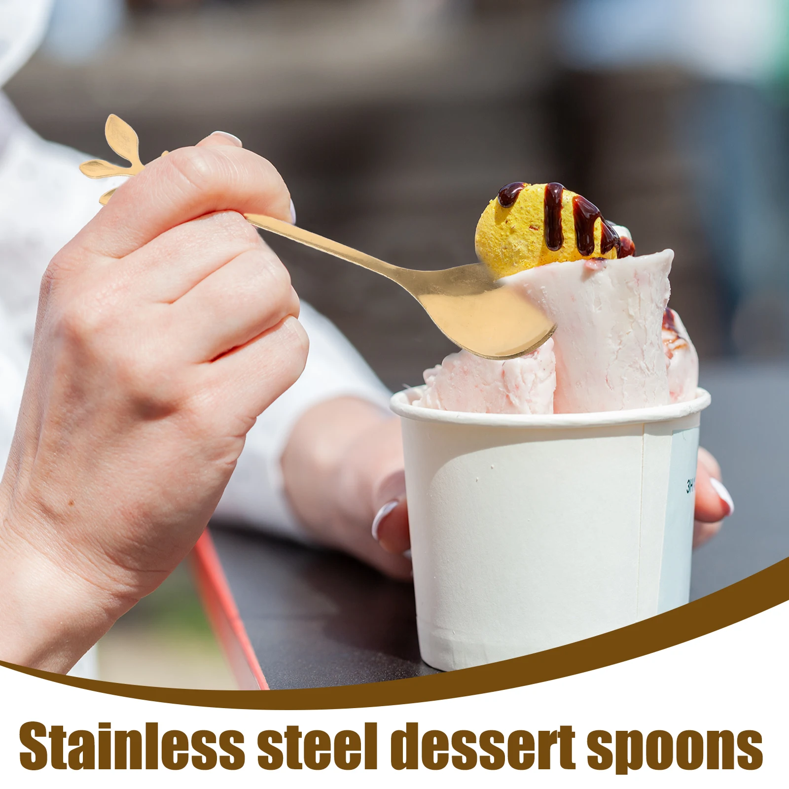 

1Set Stainless Steel Fruit Forks Dessert Spoon Set Storage Case Perfect Cake Cutlery Set Party Supplies Utensils