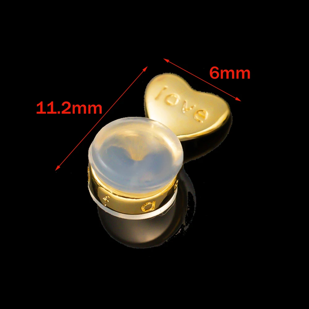 Picture 3: 10/20pcs Silvery Golden Butterfly Heart Silicone Earring Backs Locking Earring Backs for Studs Secure Earring Backs for Studs