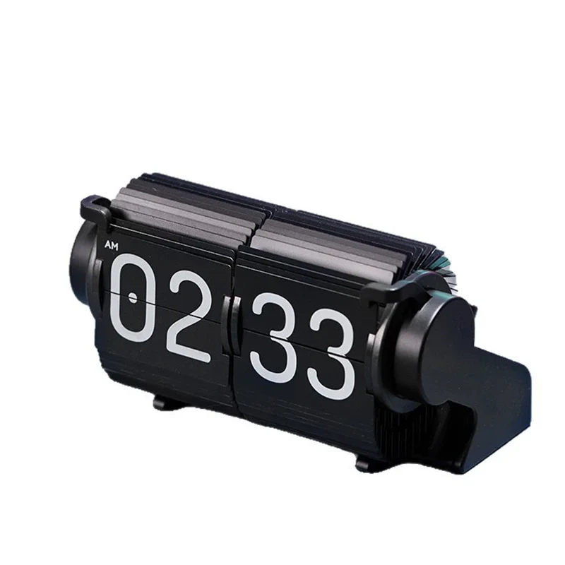 Vintage Flip Clock - Smart Mechanical Desk Calendar with Automatic Date & Alarm,Retro Time Management Tool for Home Decor 탁상시계