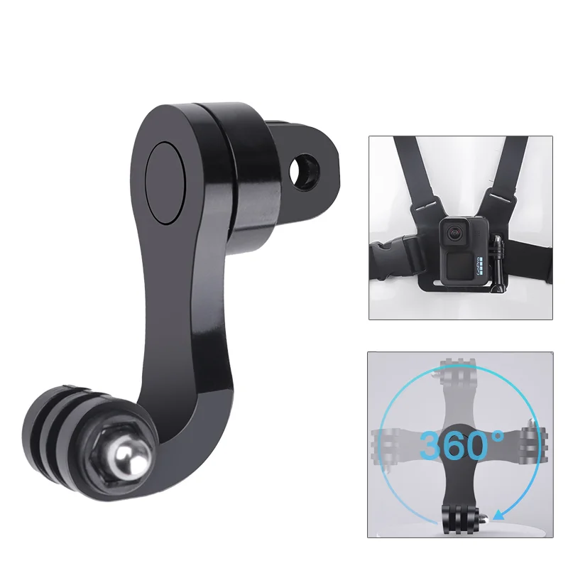 Support de menton pour casque de moto, adaptateur de support Vertical 360 pour Gopro Hero 12 11 10 9 Sjcam Dji Yi, accessoires de caméra
