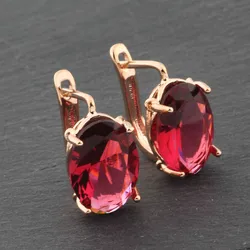 New Retro Glossy Dangle Earrings 585 Rose Gold Color Fashion Wedding Jewelry Unique Modern Oval Shape Drop Earrings
