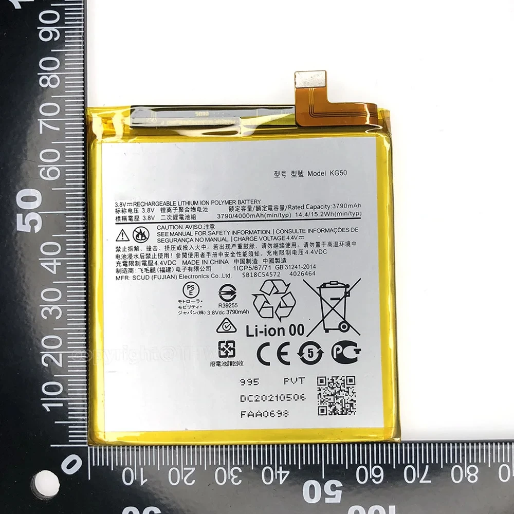 Original 4000mAh KG50 Battery For Motorola Moto One Hyper XT2027 XT2027-1 XT2027-2 XT2027-3 Replacement Batteries Repair Battery