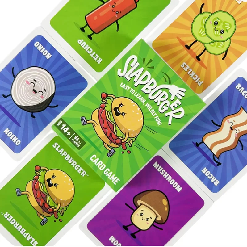 Slapburger Card Game Families Party Playing 2-6 Players Board Deck For Birthdays Classroom Camping Night